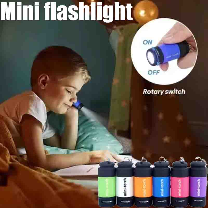 Keychain Flashlight - Mini Torcia da Campeggio Ricaricabile USB,