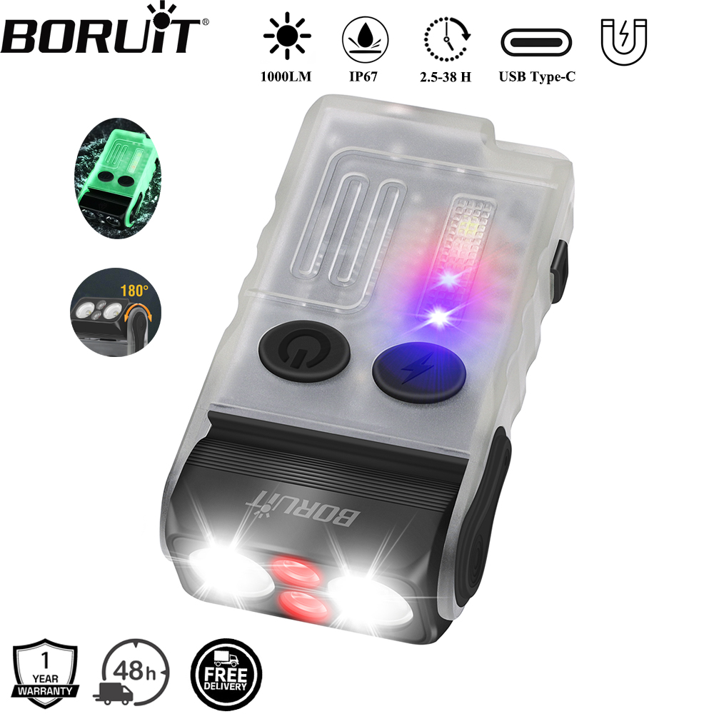 Keychain Flashlight - BORUiT V20 Cicalino EDC Portachiavi LED