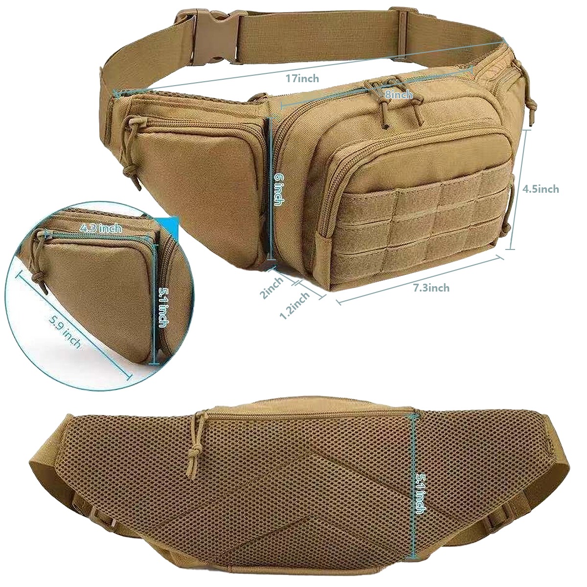 MOLLE Marsupio Tattico per Tra - Edc Concealed Carry Fanny Pack recensione e prezzo